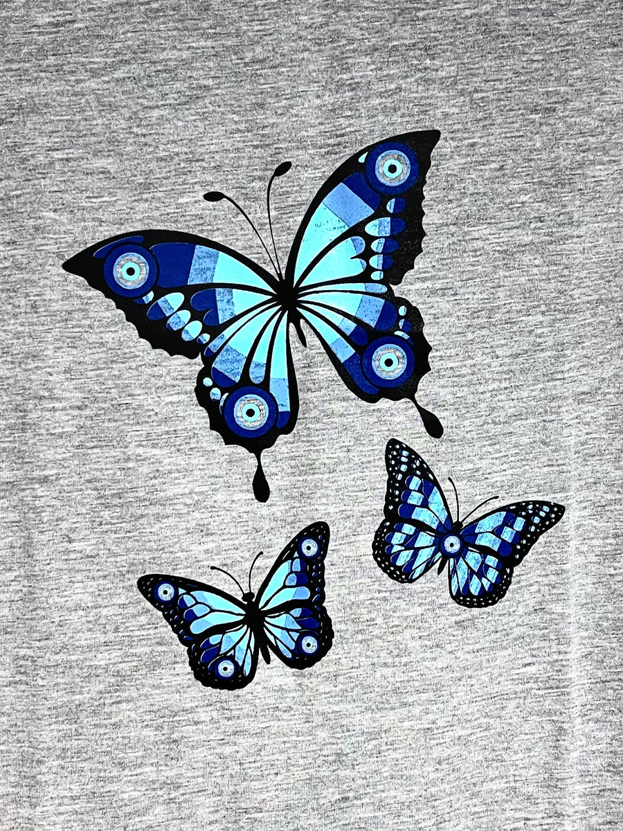 Lucky Brand Women's Studded Butterfly Graphic-Print Boyfriend T