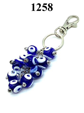 Evil Eye Glass Eye Bead Keychain  #1258