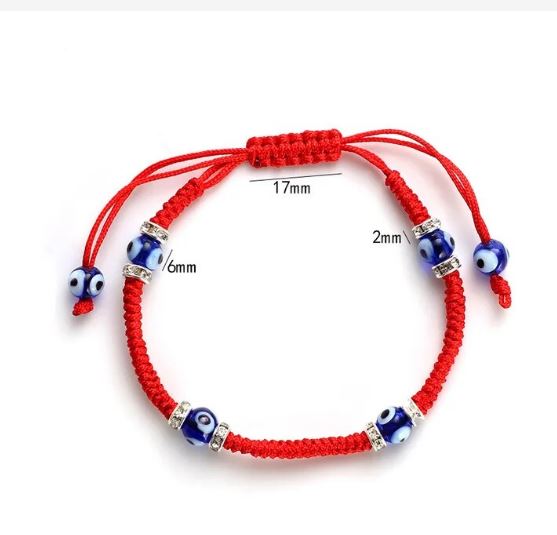 6mm Small  Evil Eye Macrame Bracelet#2708