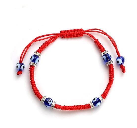 6mm Small  Evil Eye Macrame Bracelet#2708