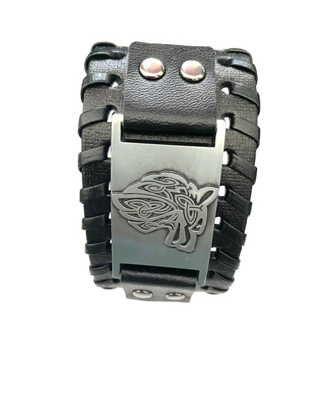 Celtic Jewelry Leather Bracelet #IR-155BR