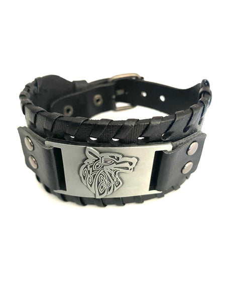 Celtic Jewelry Leather Bracelet #IR-155BR