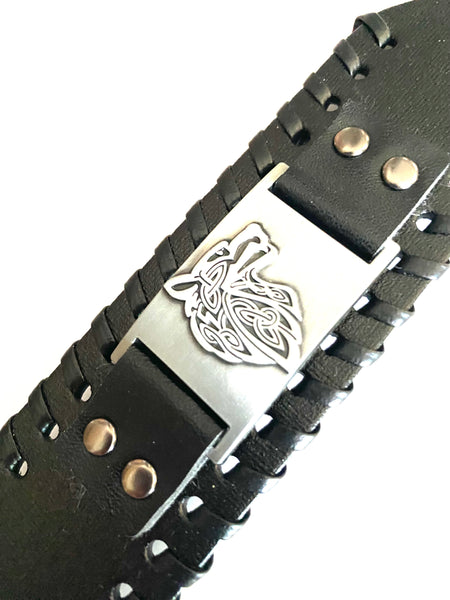 Celtic Jewelry Leather Bracelet #IR-155BR