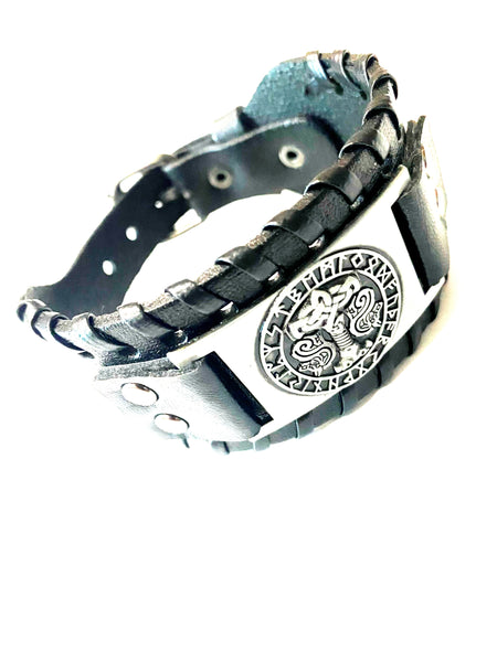 Celtic Jewelry Leather Bracelet #IR-156BR