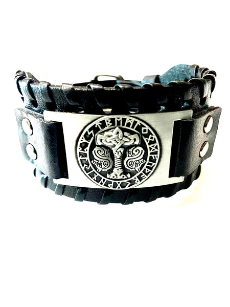 Celtic Jewelry Leather Bracelet #IR-156BR