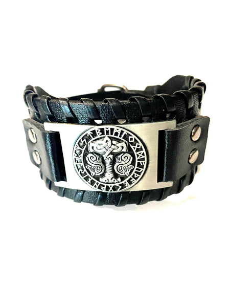 Celtic Jewelry Leather Bracelet #IR-156BR