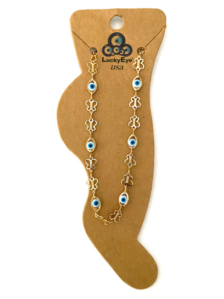 Evil Eye Butter Fly Anklets  #2410