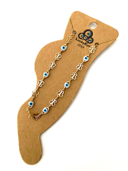 Evil Eye Butter Fly Anklets  #2410