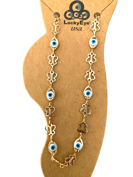 Evil Eye Butter Fly Anklets  #2410