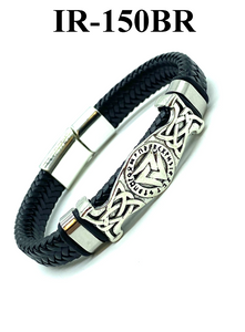 Celtic Jewelry Leather Bracelet #IR-150BR