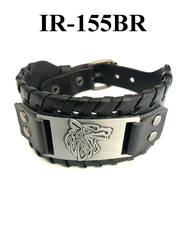 Celtic Jewelry Leather Bracelet #IR-155BR