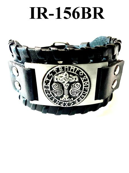 Celtic Jewelry Leather Bracelet #IR-156BR