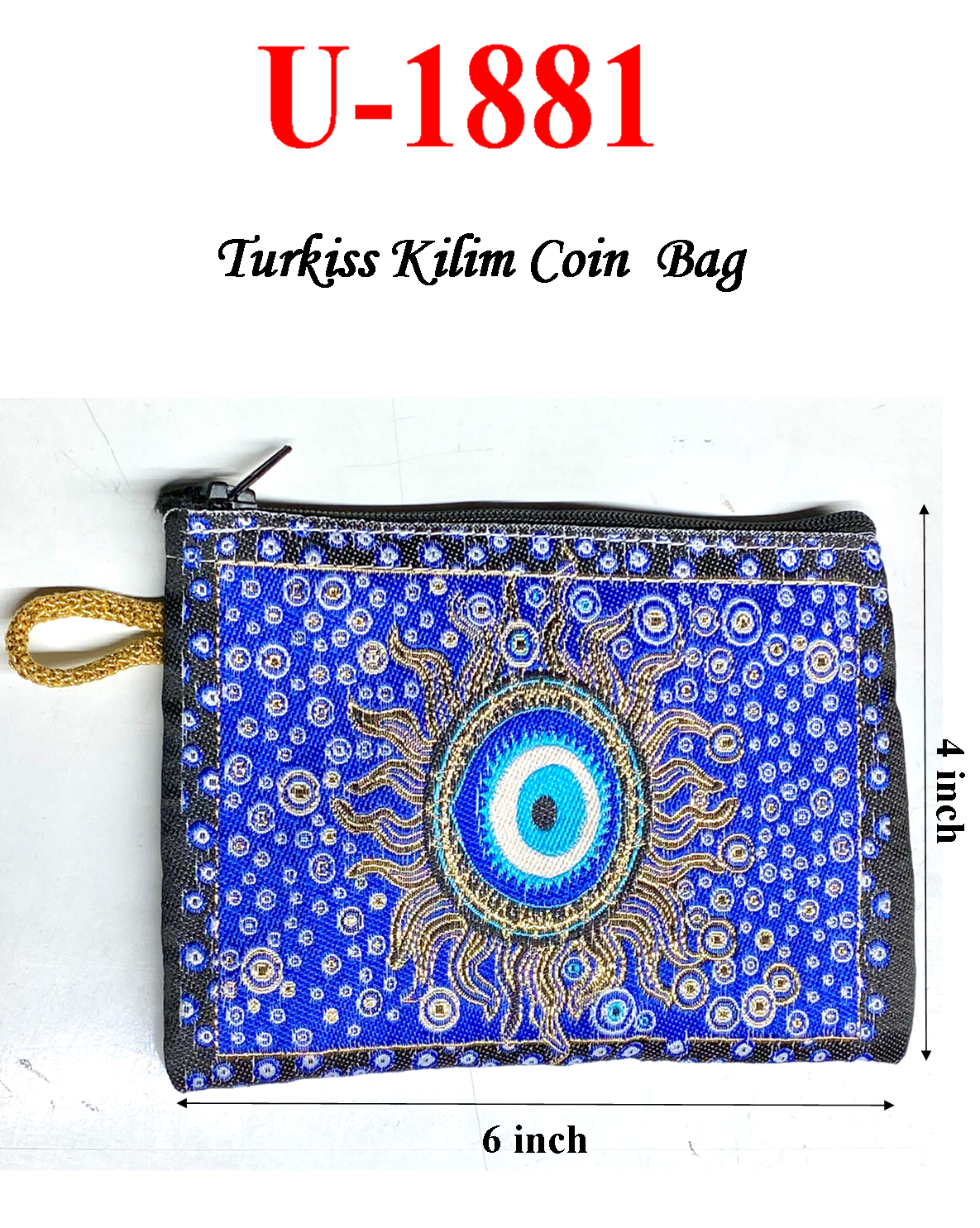 Turkiss Kilim Coin  Bag  U-1881