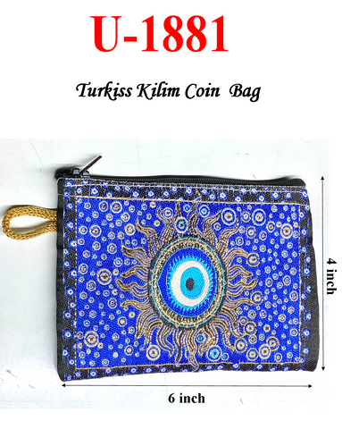 Turkiss Kilim Coin  Bag  U-1881