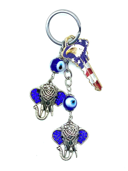 Evil Eye Elephant Key Chain  #1321