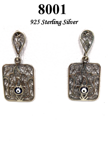 925 Sterling Silver Evil Eye  Earring #8001