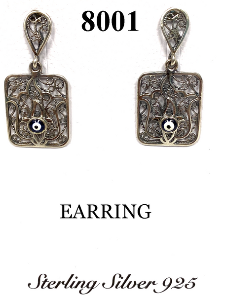 925 Sterling Silver Evil Eye  Earring #8001