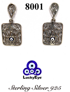 925 Sterling Silver Evil Eye  Earring #8001